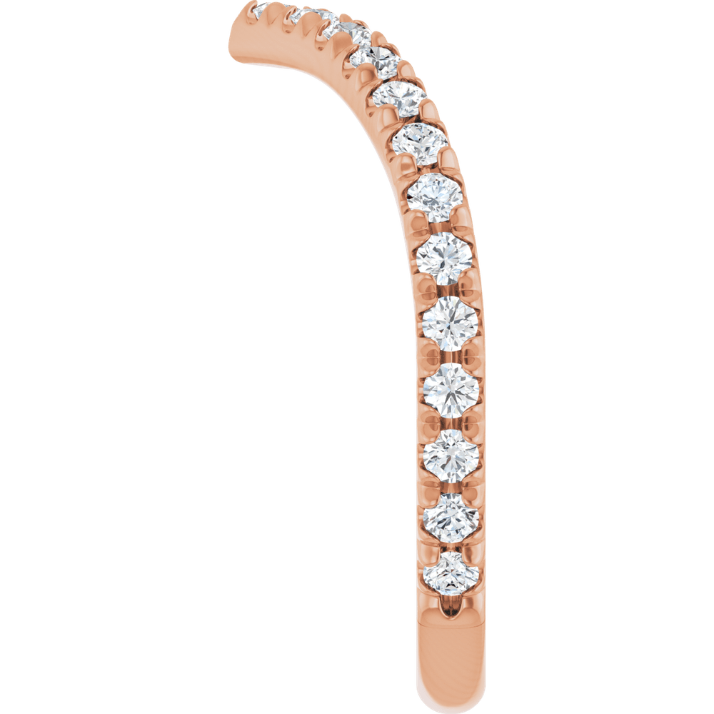 14K Rose Gold 1/2 CTW Diamond  French-Set Contour Band. 124361:LG604:P