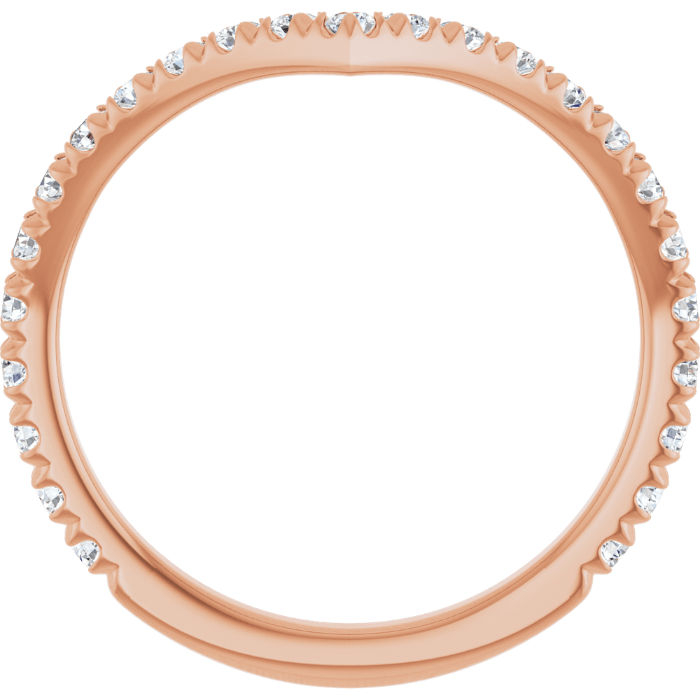 14K Rose Gold 1/2 CTW Diamond  French-Set Contour Band. 124361:LG604:P