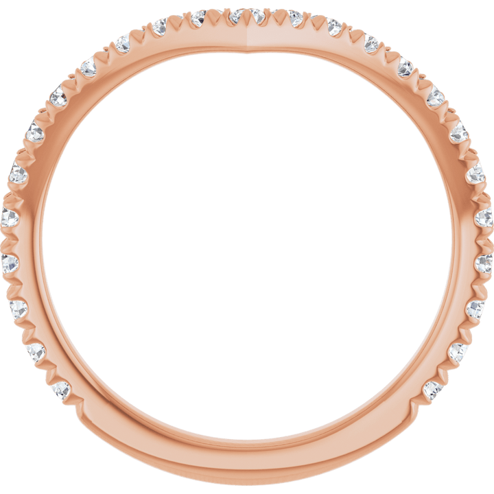 14K Rose Gold 1/2 CTW Diamond  French-Set Contour Band. 124361:LG604:P