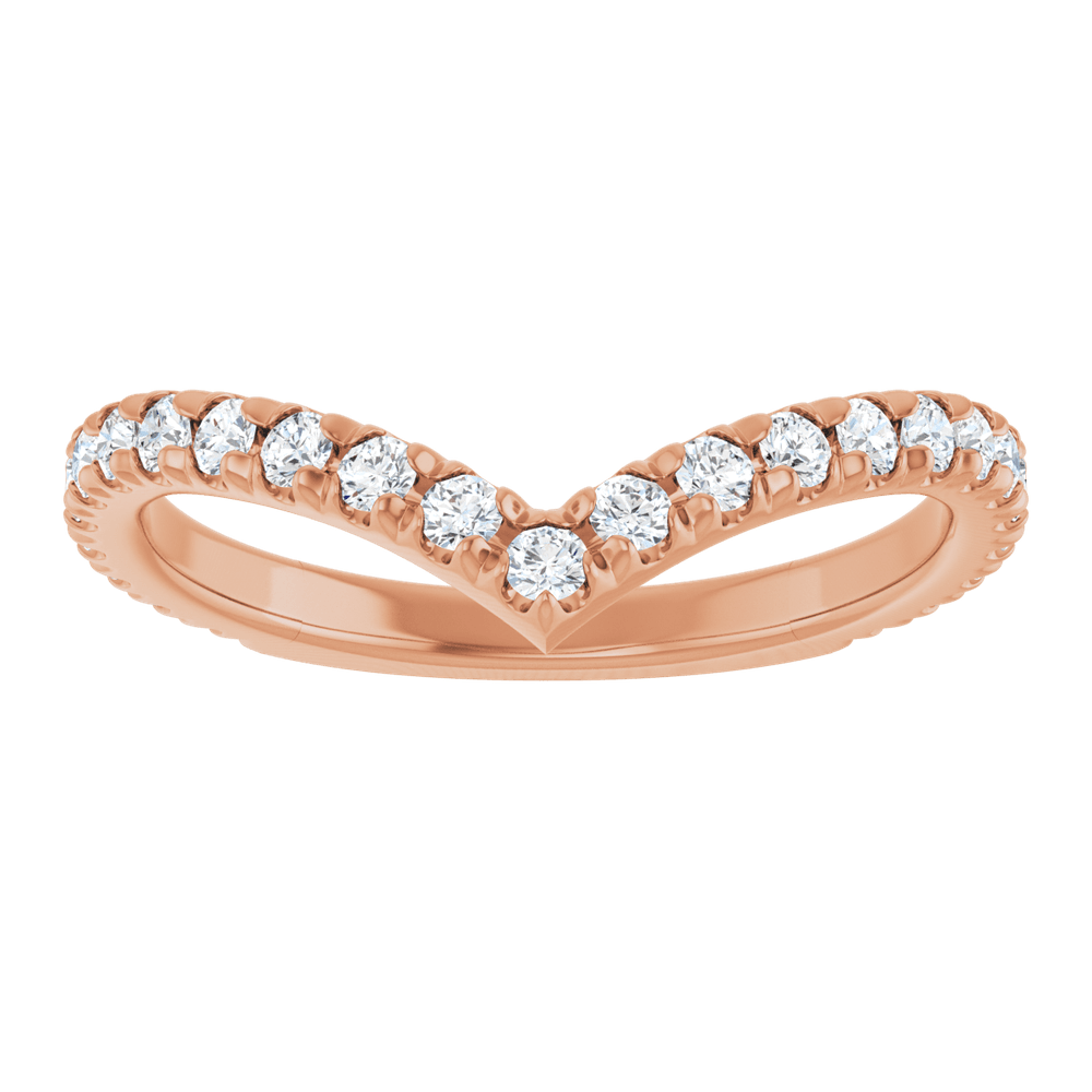 14K Rose Gold 1/2 CTW Diamond  French-Set Contour Band. 124361:LG604:P