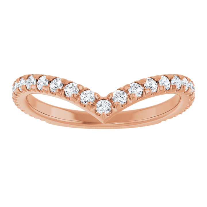 14K Rose Gold 1/2 CTW Diamond  French-Set Contour Band. 124361:LG604:P