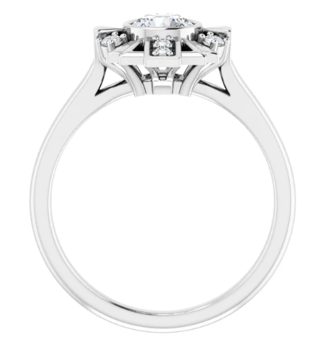 14K White Gold 5.2 mm Round 1/8 CTW Diamond Halo-Style Engagement Ring. 124430:157:P