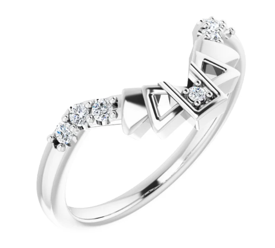 14K White Gold 5.2 mm Round 1/8 CTW Diamond Halo-Style Engagement Ring. 124430:157:P