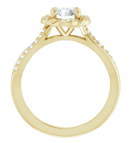 14K Yellow Gold 6.5 mm Round 1/6 CTW Diamond Halo-Style Accented Engagement Ring. 124463:153:P