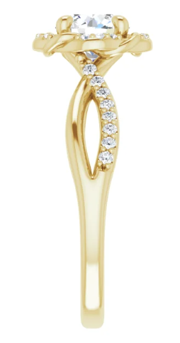 14K Yellow Gold 6.5 mm Round 1/6 CTW Diamond Halo-Style Accented Engagement Ring. 124463:153:P