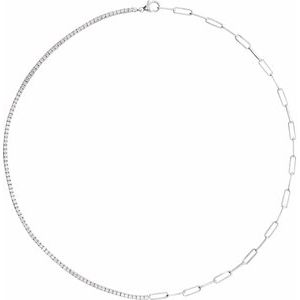 14K White Gold 3 1/4 CTW Diamond Line 18" Necklace. 689142:LG601:P