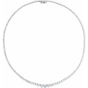 14K White Gold 9 1/2 CTW Diamond Line 16 1/2" Necklace. 689141:LG601:P
