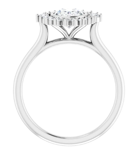 14K White Gold 8x6 mm Oval 1/5 CTW Diamond Halo-Style Engagement Ring. 124635:102:P