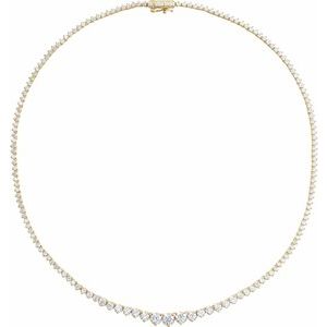 14K Yellow Gold 9 1/2 CTW Diamond Line 16 1/2" Necklace. 689141:LG600:P