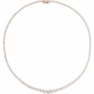 14K Rose Gold 9 1/2 CTW Diamond Line 16 1/2" Necklace. 689141:LG602:P