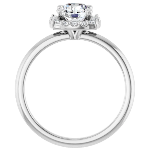 14K White Gold 6.5 mm Round 1/6 CTW Diamond Halo-Style Engagement Ring. 124777:109:P