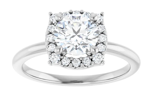 14K White Gold 6.5 mm Round 1/6 CTW Diamond Halo-Style Engagement Ring. 124777:109:P