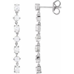 14K White Gold 1 1/5 CTW Diamond  Dangle Earrings. 689124:LG601:P