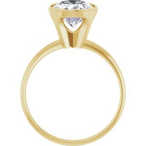 14K Yellow Gold 10x8 mm Oval Bezel-Set Solitaire Engagement Ring. 126773:114:P