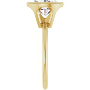 14K Yellow Gold 10x8 mm Oval Bezel-Set Solitaire Engagement Ring. 126773:114:P