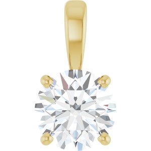 14K Yellow Gold 1 CT Diamond Pendant. 28392:600:P