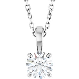 14K White Gold 1/2 CTW Diamond 18" Necklace. 28392:60002:P