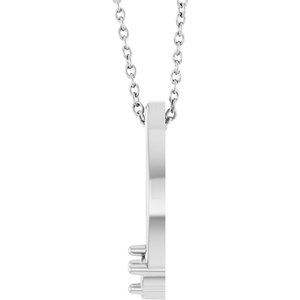 14K White Gold 3-Stone Family Circle 16-18" Necklace