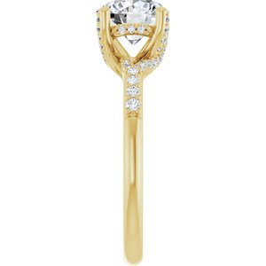 14K Yellow Gold 7.4 mm Round Accented Engagement Ring. 126756:271:P