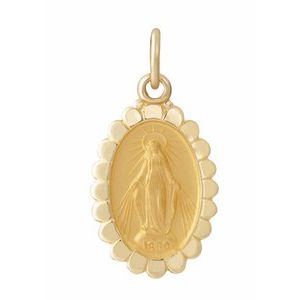 14K Yellow Gold 17x11 mm Oval Miraculous Medal