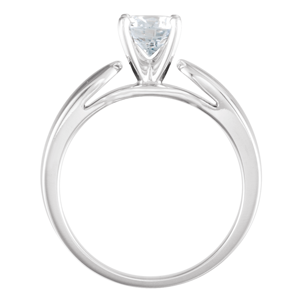 14K White Gold 6 mm Round Engagement Ring. 12600:124577:P