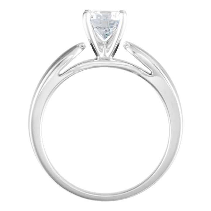 14K White Gold 6 mm Round Engagement Ring. 12600:124577:P