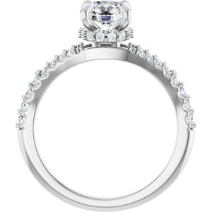 14K White Gold 6.5 mm Round 1/3 CTW Diamond Hidden Halo-Style Engagement Ring. 126808:122:P