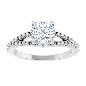 14K White Gold 6.5 mm Round 1/3 CTW Diamond Hidden Halo-Style Engagement Ring. 126808:122:P
