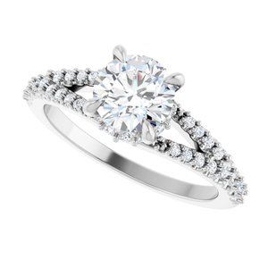 14K White Gold 6.5 mm Round 1/3 CTW Diamond Hidden Halo-Style Engagement Ring. 126808:122:P