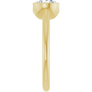 14K Yellow Gold 6.5 mm Round Half Bezel-Set Solitaire Engagement Ring. 126823:646:P