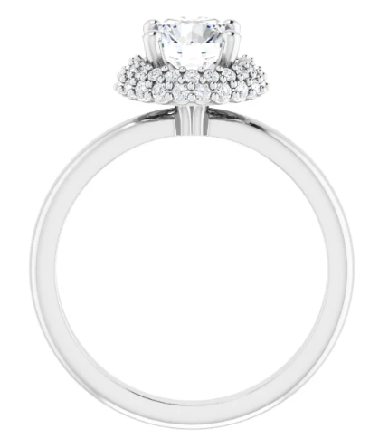 14K White Gold 6.5 mm Round 1/5 CTW Diamond Halo-Style Engagement Ring. 126269:134:P
