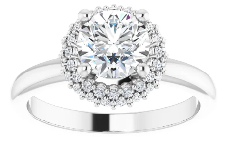 14K White Gold 6.5 mm Round 1/5 CTW Diamond Halo-Style Engagement Ring. 126269:134:P