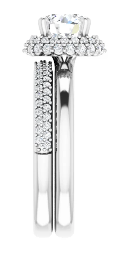 14K White Gold 6.5 mm Round 1/5 CTW Diamond Halo-Style Engagement Ring. 126269:134:P
