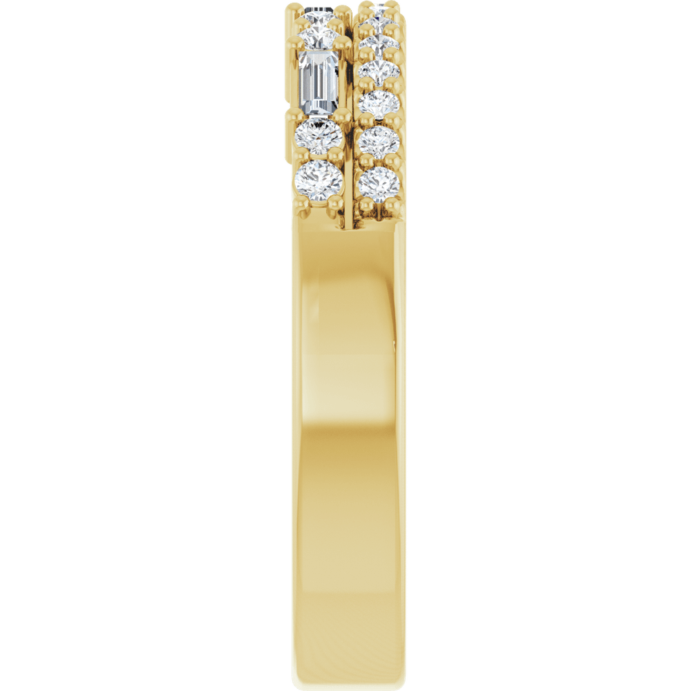 14K Yellow Gold 1/3 CTW Diamond Double Row Anniversary Band. 126349:104:P