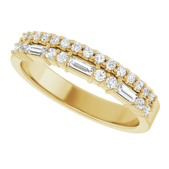 14K Yellow Gold 1/3 CTW Diamond Double Row Anniversary Band. 126349:104:P