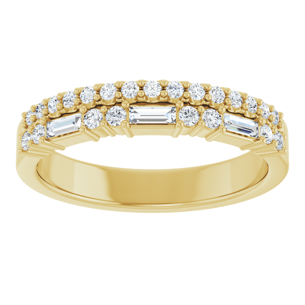 14K Yellow Gold 1/3 CTW Diamond Double Row Anniversary Band. 126349:104:P