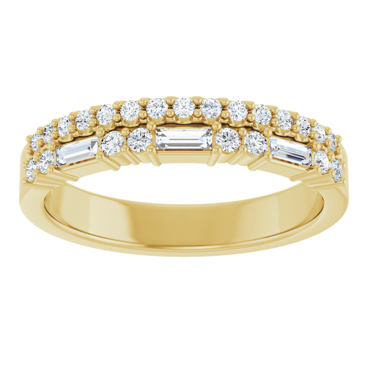 14K Yellow Gold 1/3 CTW Diamond Double Row Anniversary Band. 126349:104:P