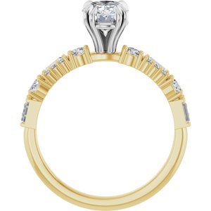 14K Yellow/White Gold 8 x 6 mm Oval 3/8 CTW Diamond Accented Engagement Ring. 126927:157:P