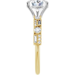 14K Yellow/White Gold 8 x 6 mm Oval 3/8 CTW Diamond Accented Engagement Ring. 126927:157:P