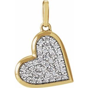 14K Yellow Gold 1/4 CTW Diamond Heart Charm/Pendant. 689129:100:P