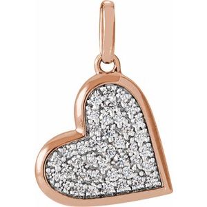 14K Rose Gold 1/4 CTW Diamond Heart Charm/Pendant. 689129:102:P