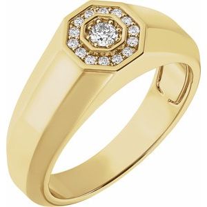 14K Yellow Gold 1/5 CTW Diamond Men's Band. 689204:LG600:P