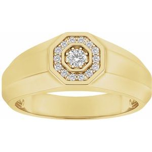 14K Yellow Gold 1/5 CTW Diamond Men's Band. 689204:LG600:P
