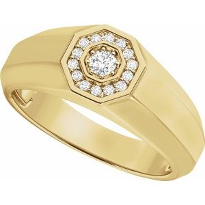 14K Yellow Gold 1/5 CTW Diamond Men's Band. 689204:LG600:P