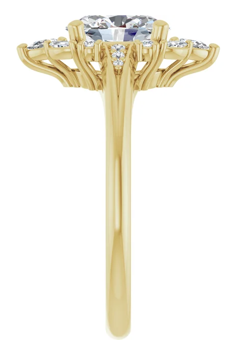 14K Yellow Gold 8x6 mm Oval Halo-Style Engagement Ring. 126714:1126:P