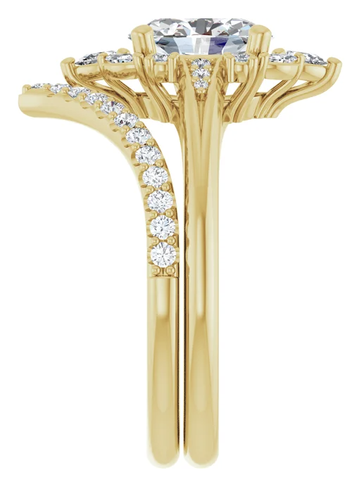 14K Yellow Gold 8x6 mm Oval Halo-Style Engagement Ring. 126714:1126:P