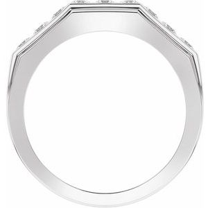 14K White Gold 1/2 CTW Diamond Men's Band. 689202:LG601:P