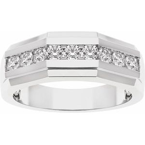 14K White Gold 1/2 CTW Diamond Men's Band. 689202:LG601:P