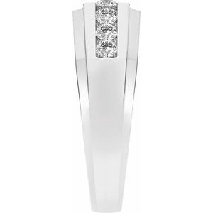14K White Gold 1/2 CTW Diamond Men's Band. 689202:LG601:P