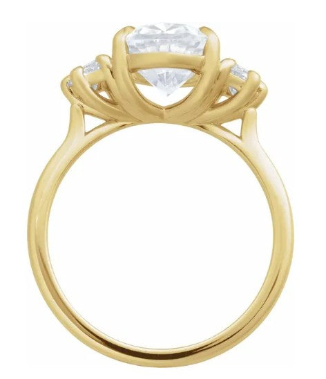 14K Yellow Gold Oval 7x5 mm Three-Stone Engagement Ring. 126824:615:P